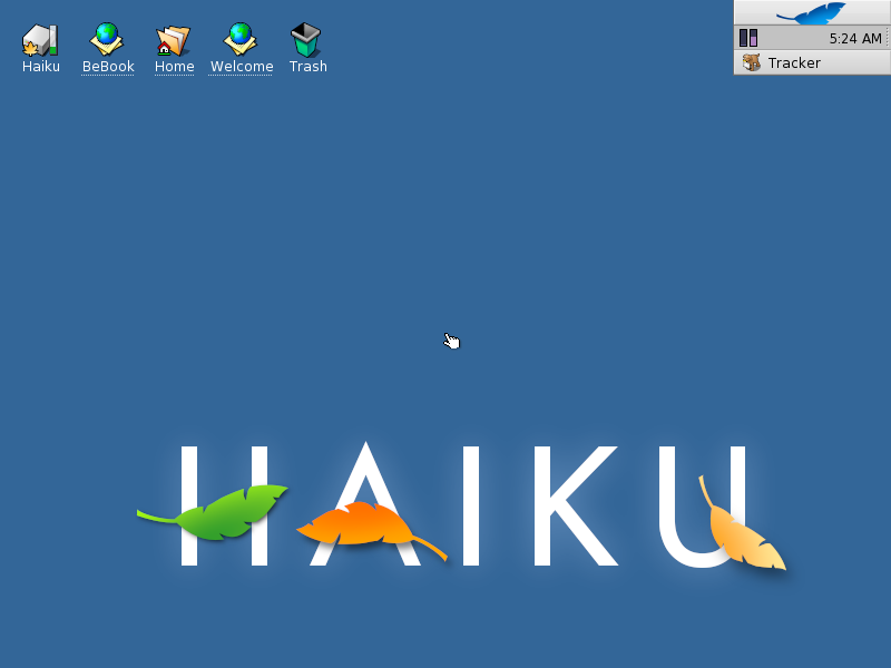 The fully booted Haiku system